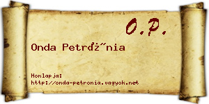 Onda Petrónia névjegykártya